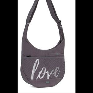 Fog Gray 'Love' Canopy Shoulder Bag like new condition